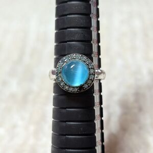 Turquoise Halo Cabochon Ring - Women Jewelry